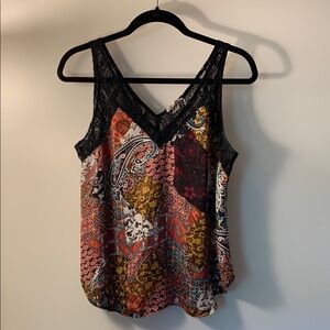 Mystree Orange Black Summer Camisole